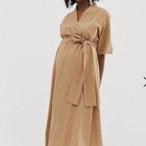 ASOS Maternity Midi Dress with belt tie and kimono sleeves